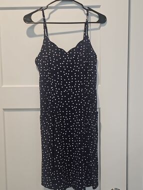 Women's Black Polka Dot Slip Dress
